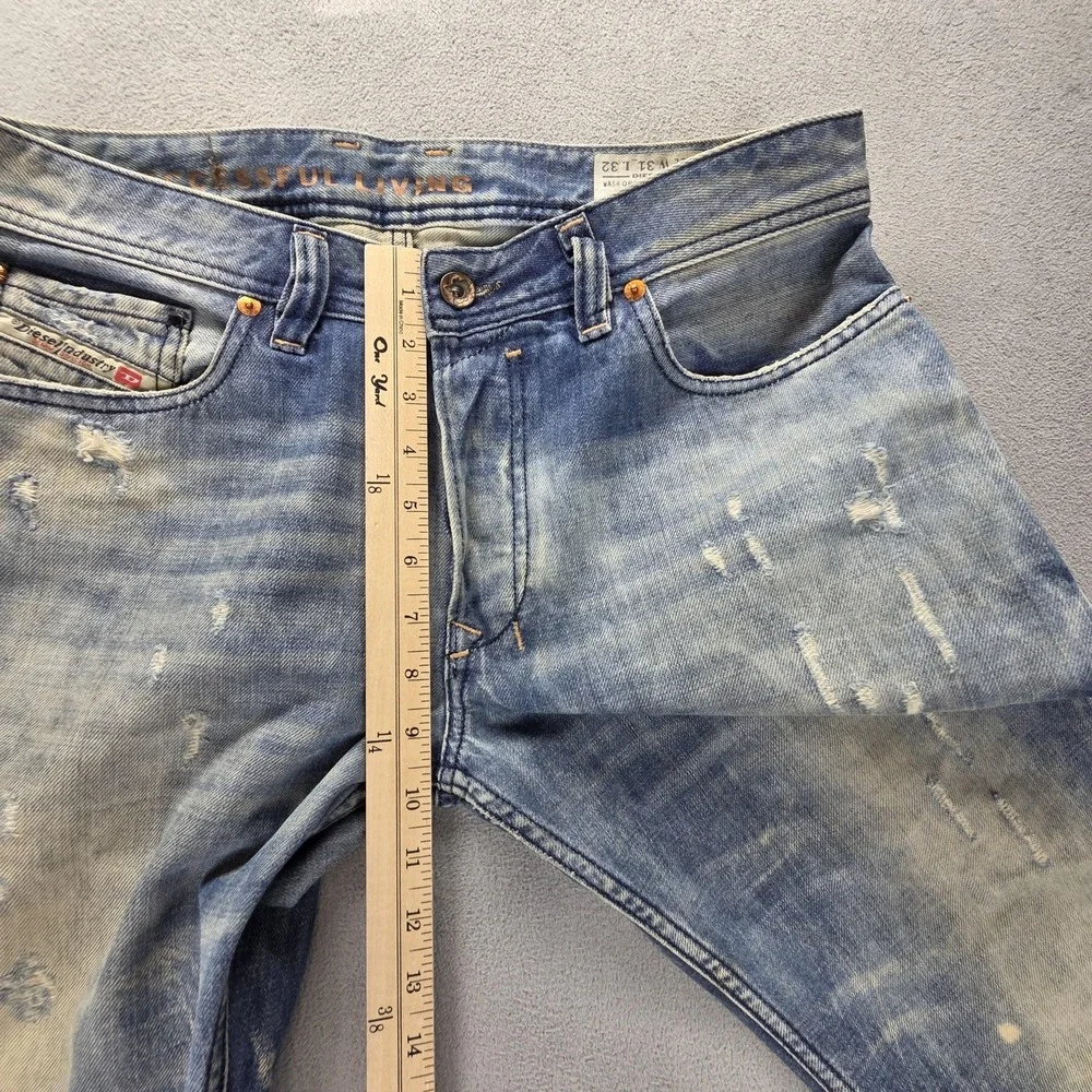 Diesel Jeans Mens 31x32 Blue Safado Regular Slim Straight Button Fly Italy 0886P